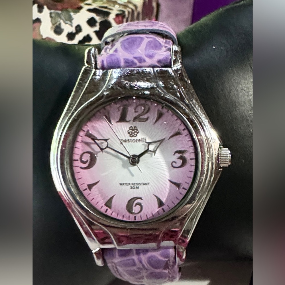 Pastorelli Purple Womens Leather Band Watch